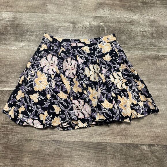 Free People End of the Island Godet Mini Skirt Washed Black Combo Size 2 - Picture 9 of 9